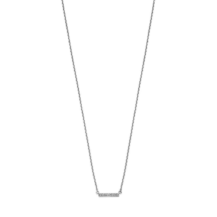 Goldene Damenhalskette mit Diamanten aus 14-karätigem Weißgold