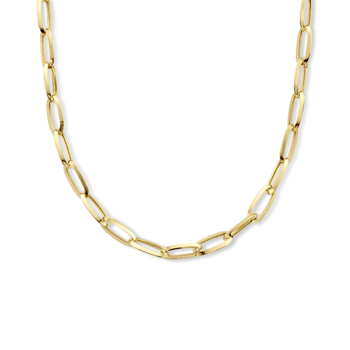 Collier aus 14K Gelbgold mit spitzen Röhren und einer Länge von 43 cm