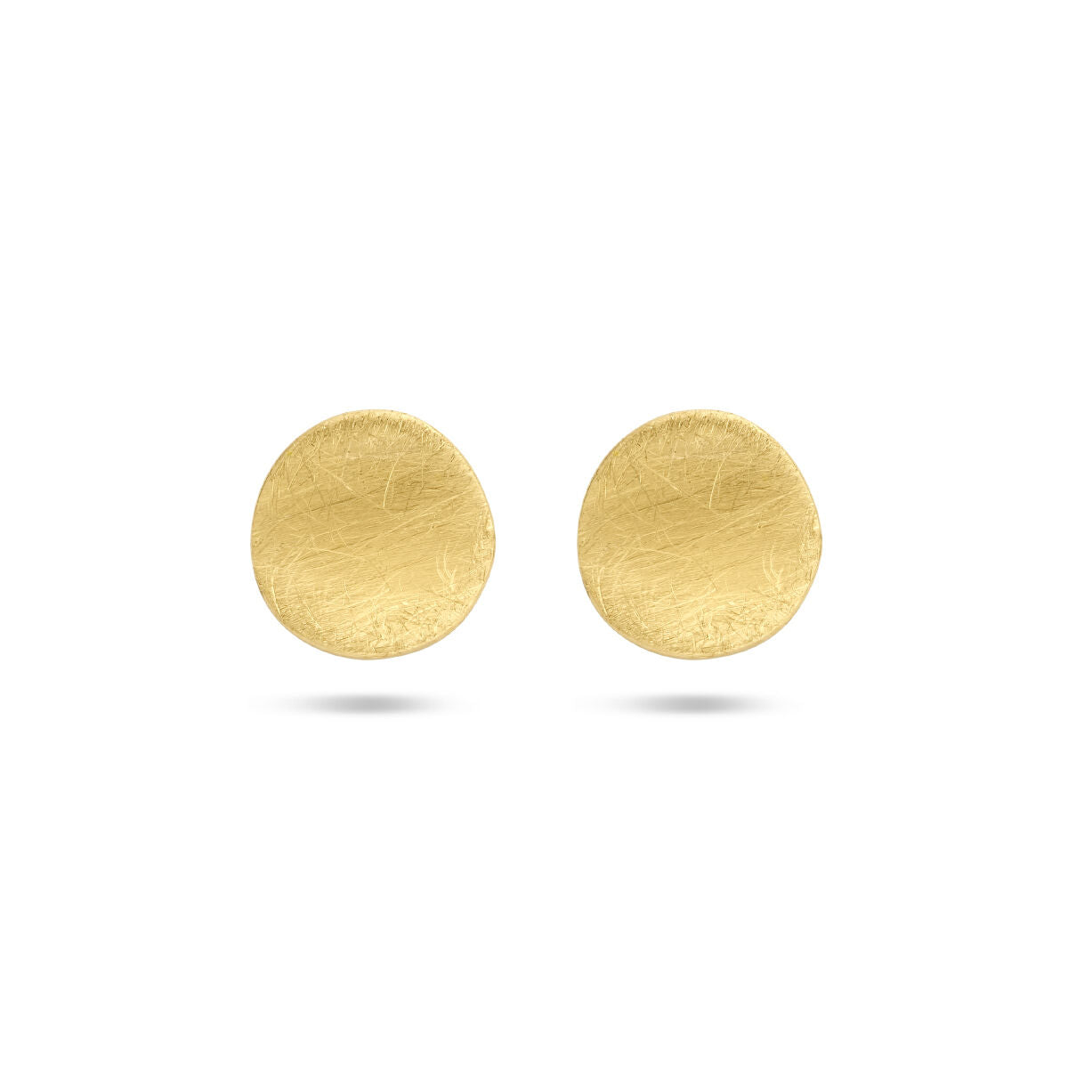 Ohrstecker aus 14K Gelbgold mit matter Oberfläche in runder Form