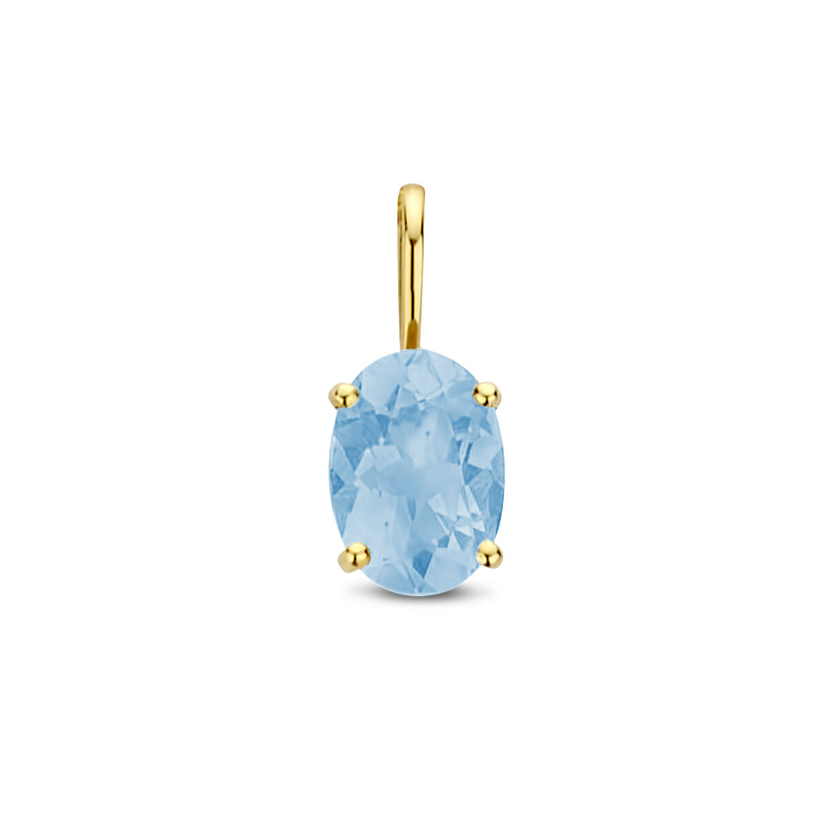 Hänger aus 14K Gelbgold mit ovalem, blauem Topas in Krappenfassung