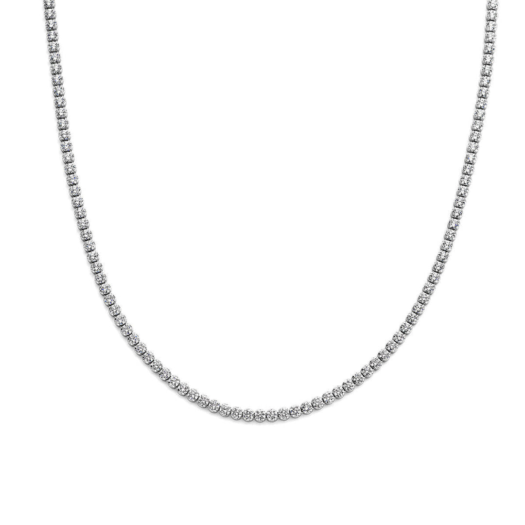 Tenniskette Zirkonia 2,5 mm 40 + 5 cm Silber rhodiniert