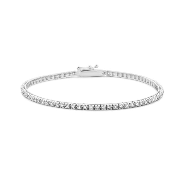 Tennisarmband Diamant 1,00 ct H SI 2,0 mm 17,5 cm 14K Weißgold