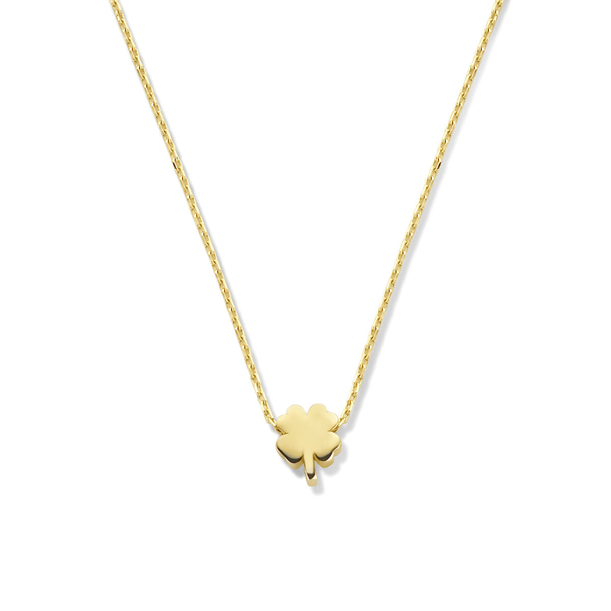 Halskette aus 14K Gold mit einem Anhänger in Form eines vierblättrigen Kleeblatts