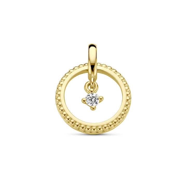 Anhänger Kreis Diamant 0,06 ct H SI 14 K Gelbgold