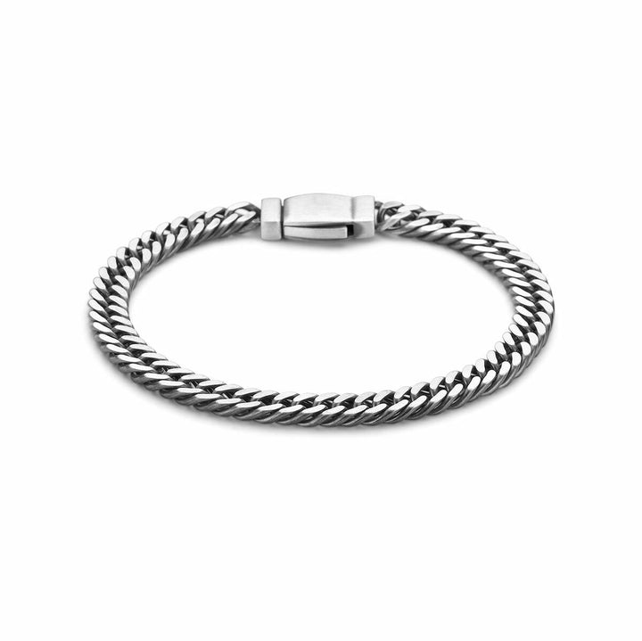 Silberarmband Herren Gourmet 6,7 mm oxidiert
