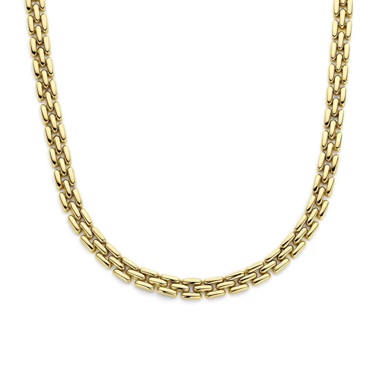 Collier aus 14K Gelbgold mit 6,5 mm breiten Gliedern und einer Länge von 44 cm