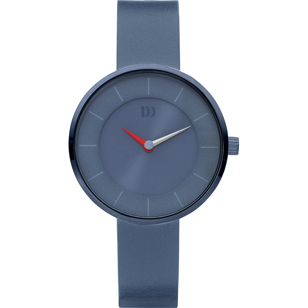 Uhr mit grauem Zifferblatt und grauem Silikonarmband, rote Sekundenzeiger und minimalistisches Design