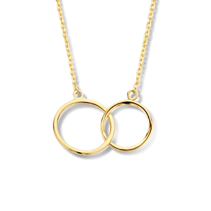 Gold Damenhalskette Kreise 14K