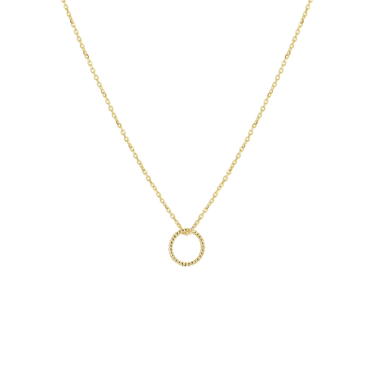 Collier aus 14K Gelbgold mit rundem Anhänger, Kettenlängen 40 - 42 - 44 cm