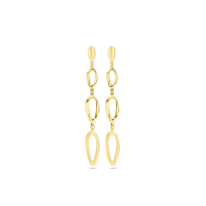Ohrringe poliert/matt 14K Gelbgold