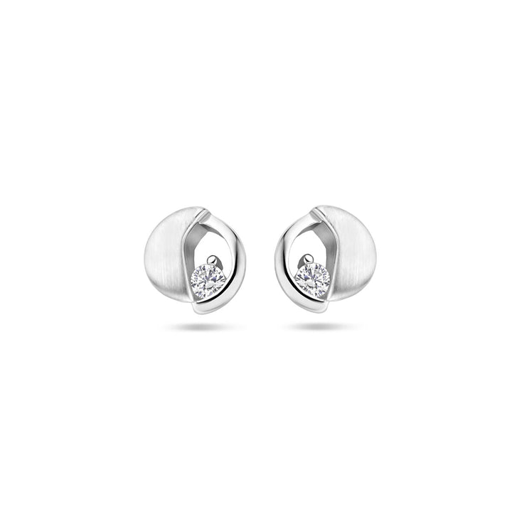 Ohrstecker Zirkonia Poly/Silber matt rhodiniert