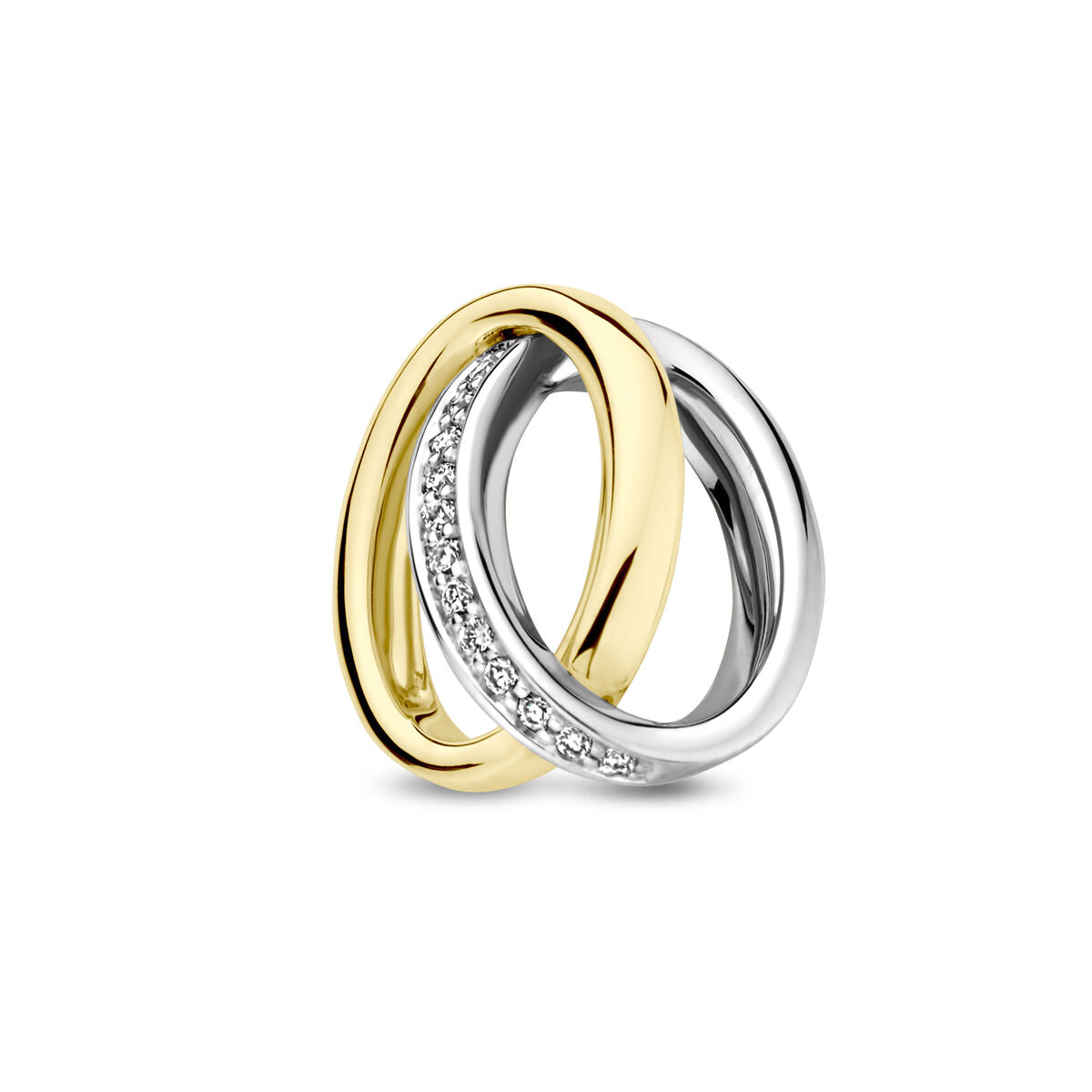 Hänger aus 14K bicolor Gold in Gelb und Weiß mit einem Diamanten von 0,05 ct
