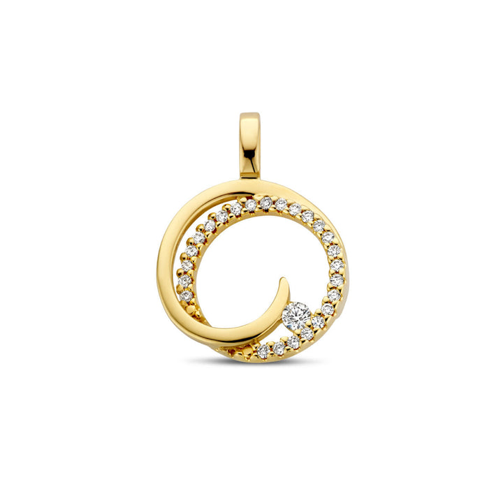 Anhänger runder Diamant 0,13 ct h SI 14K Gelbgold