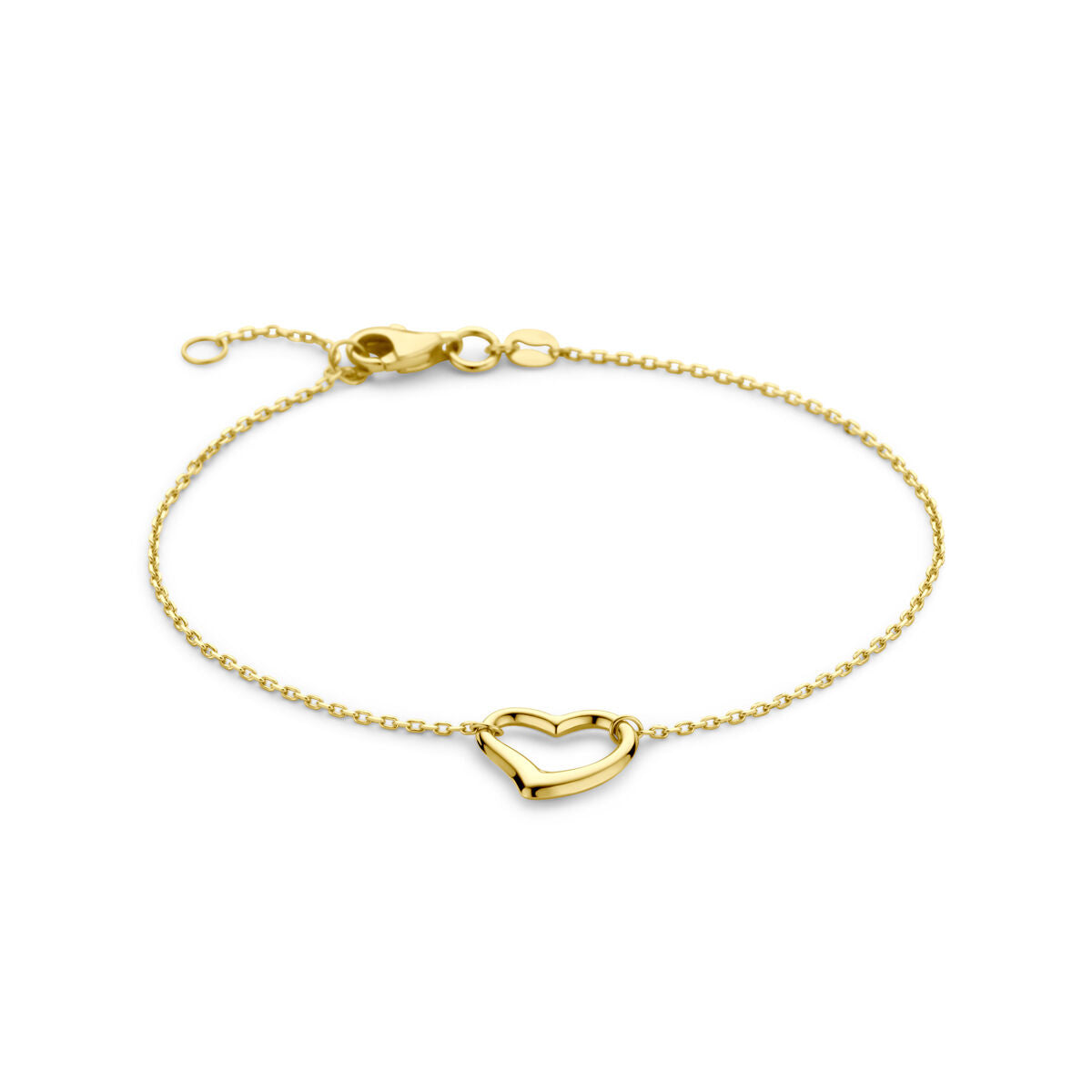 Armband aus 14K Gold mit herzförmigem Anhänger und feiner Gliederkette