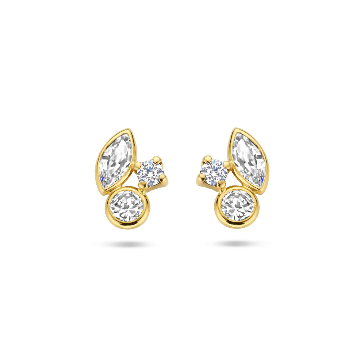 Ohrstecker aus 14K Gelbgold mit Zirkonia in verschiedenen Formen und Größen