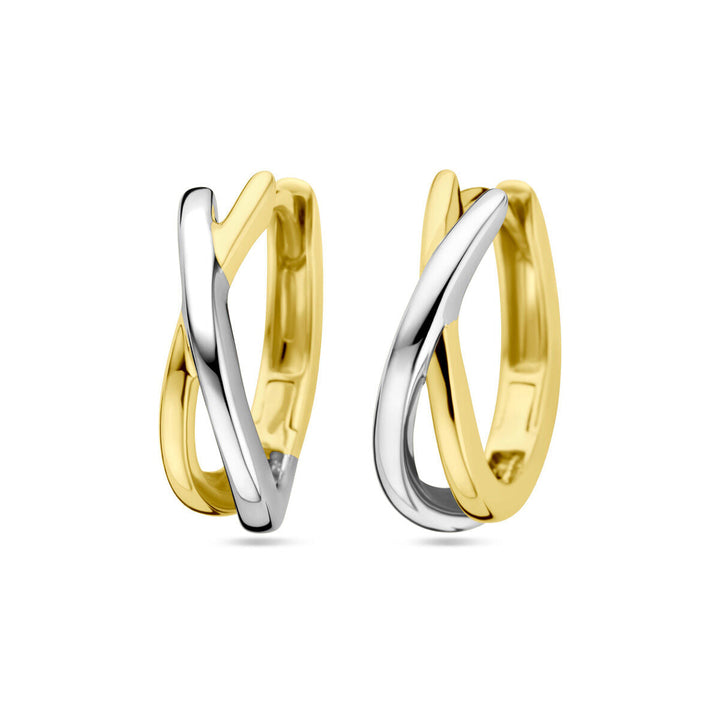 Ohrhänger 14K Bicolor-Gold gelb/weiß