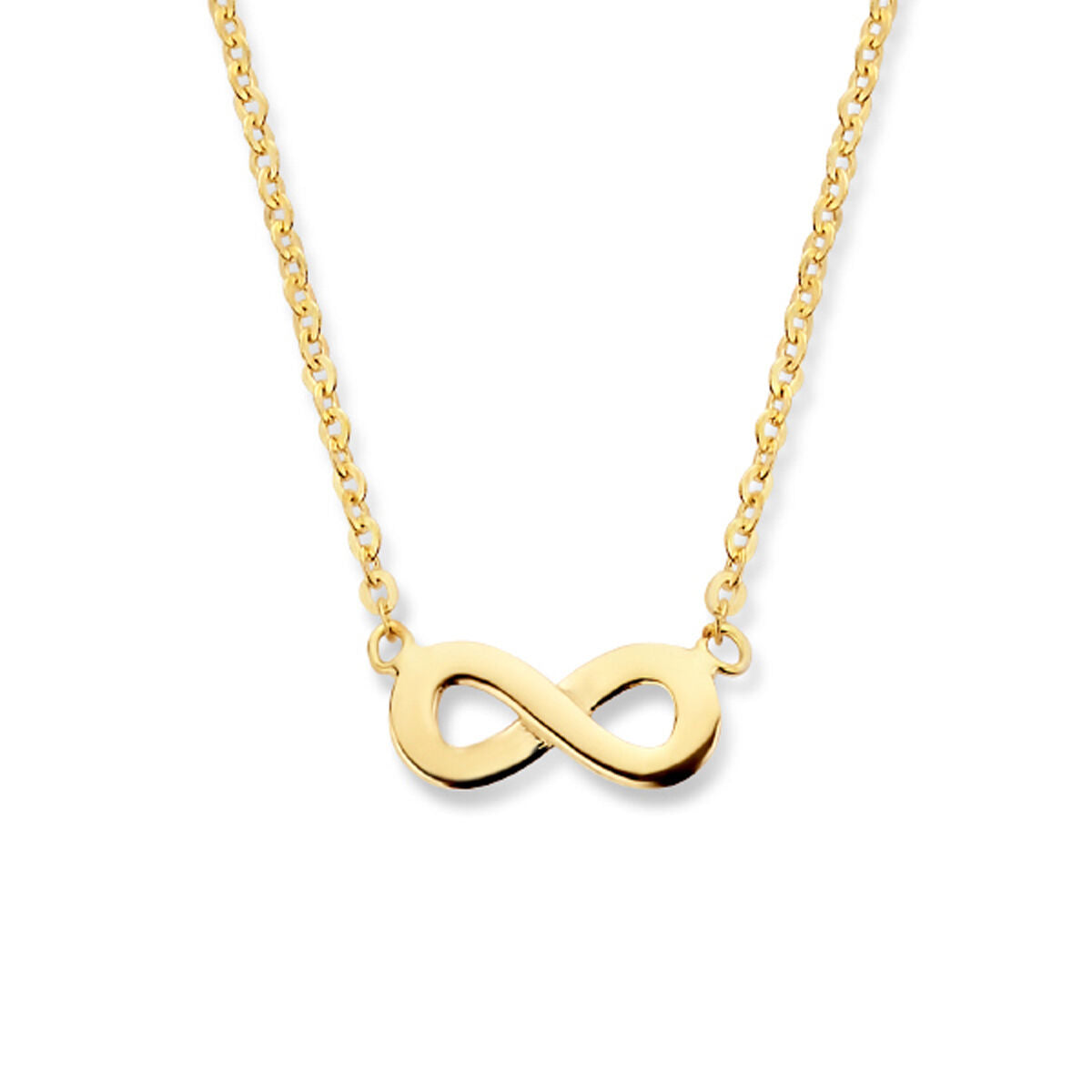 Collier aus 14K Gelbgold mit unendlichem Zeichen, Länge 41,5 - 44,5 cm