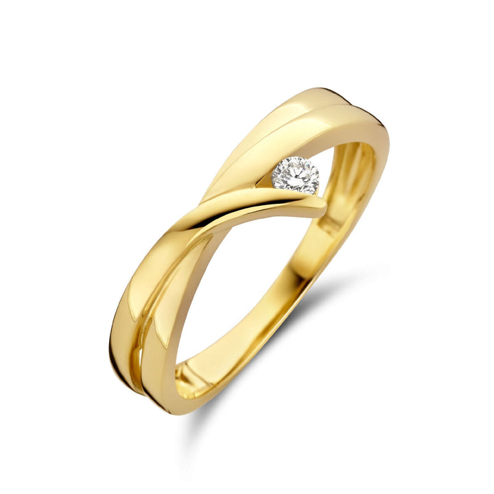 Ring Diamant 0,06 ct h SI 14K Gelbgold