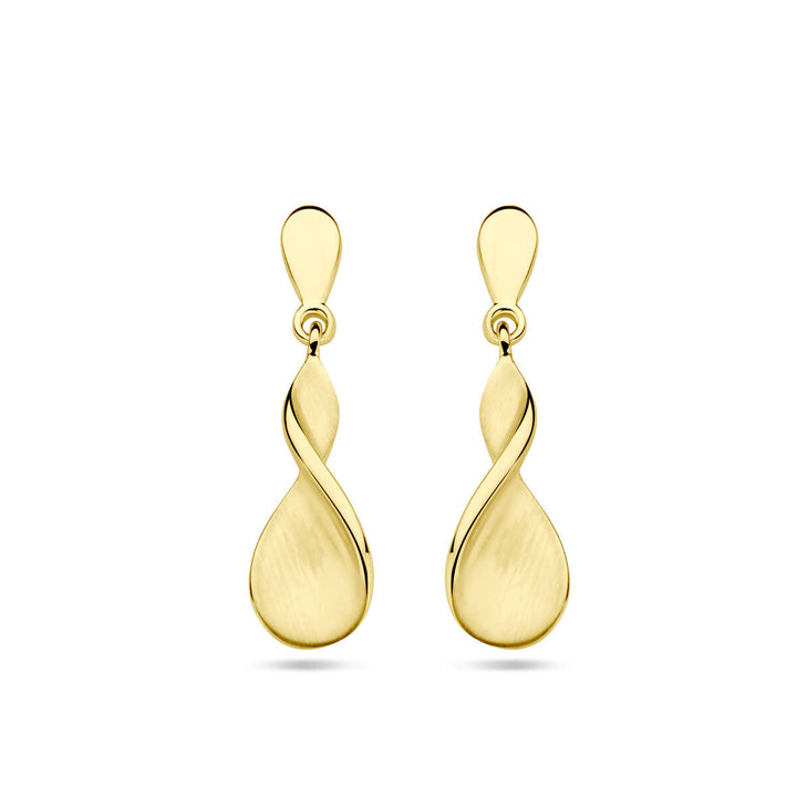 Ohrringe poliert/matt 14K Gelbgold