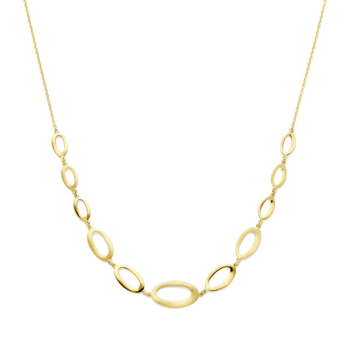 Halskette 42 + 2 cm poly/matt 14K Gelbgold