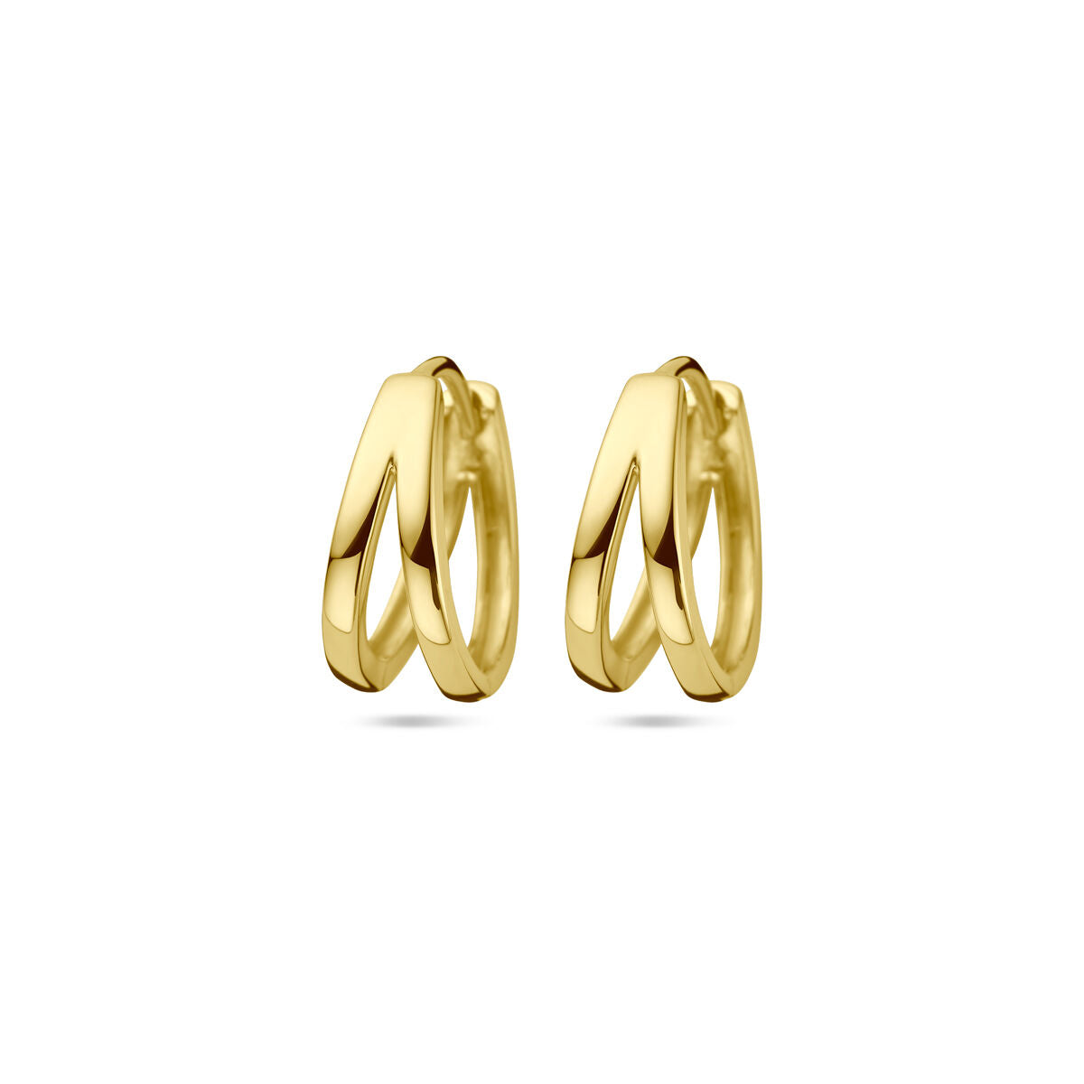 Klapp-Ohrringe aus 14K Gelbgold mit geschwungenem Design