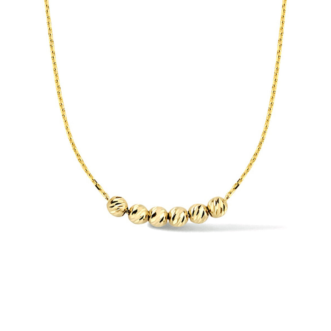 Halskette Kugeln diamantiert 0,9 mm 40 + 4 cm 14K Gelbgold