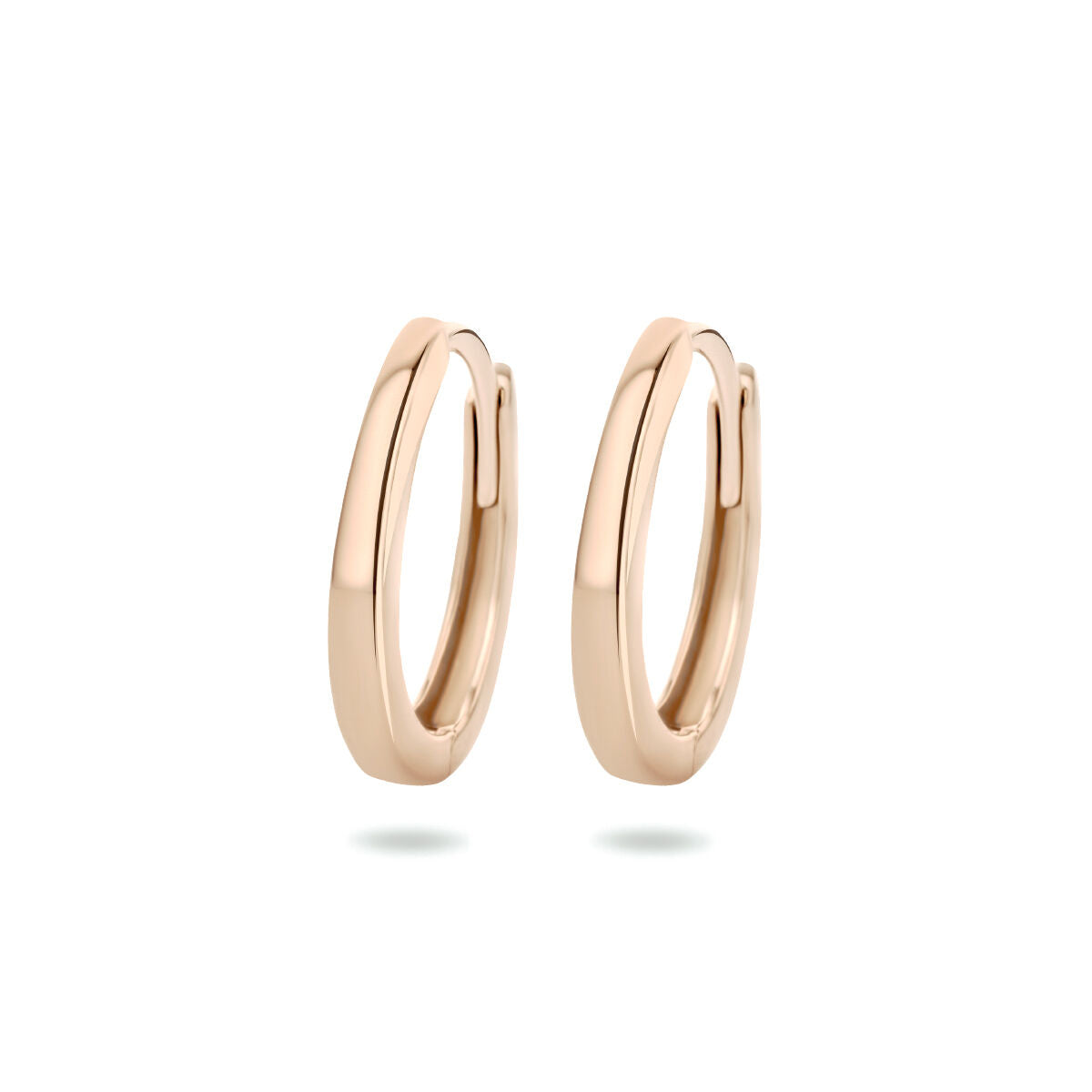 Klapp-Ohrringe aus 14K Roségold mit glatter, polierter Oberfläche