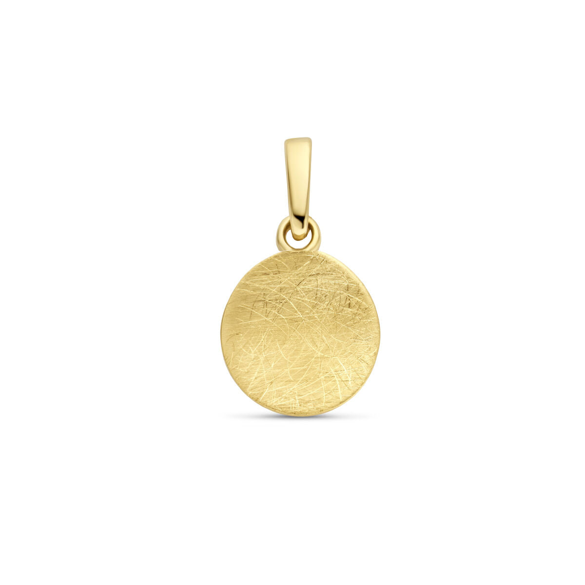 Hänger aus 14K Gelbgold mit matter, strukturierter Oberfläche in runder Form