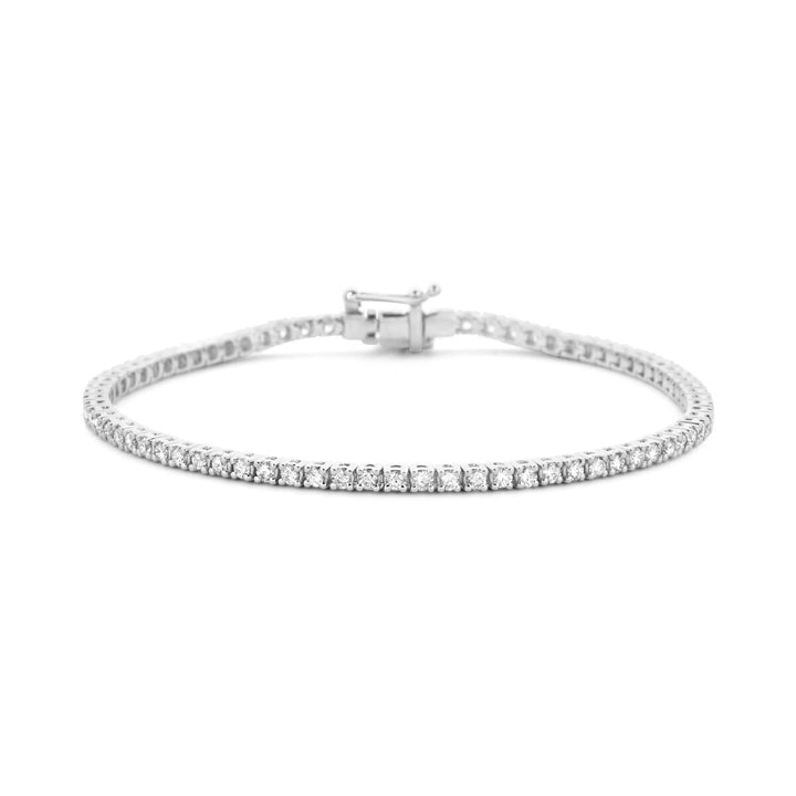 Tennisarmband, Lab-grown-Diamant, 2,00 ct g, Si 2,3 mm, 17,5 cm, 14 K Weißgold