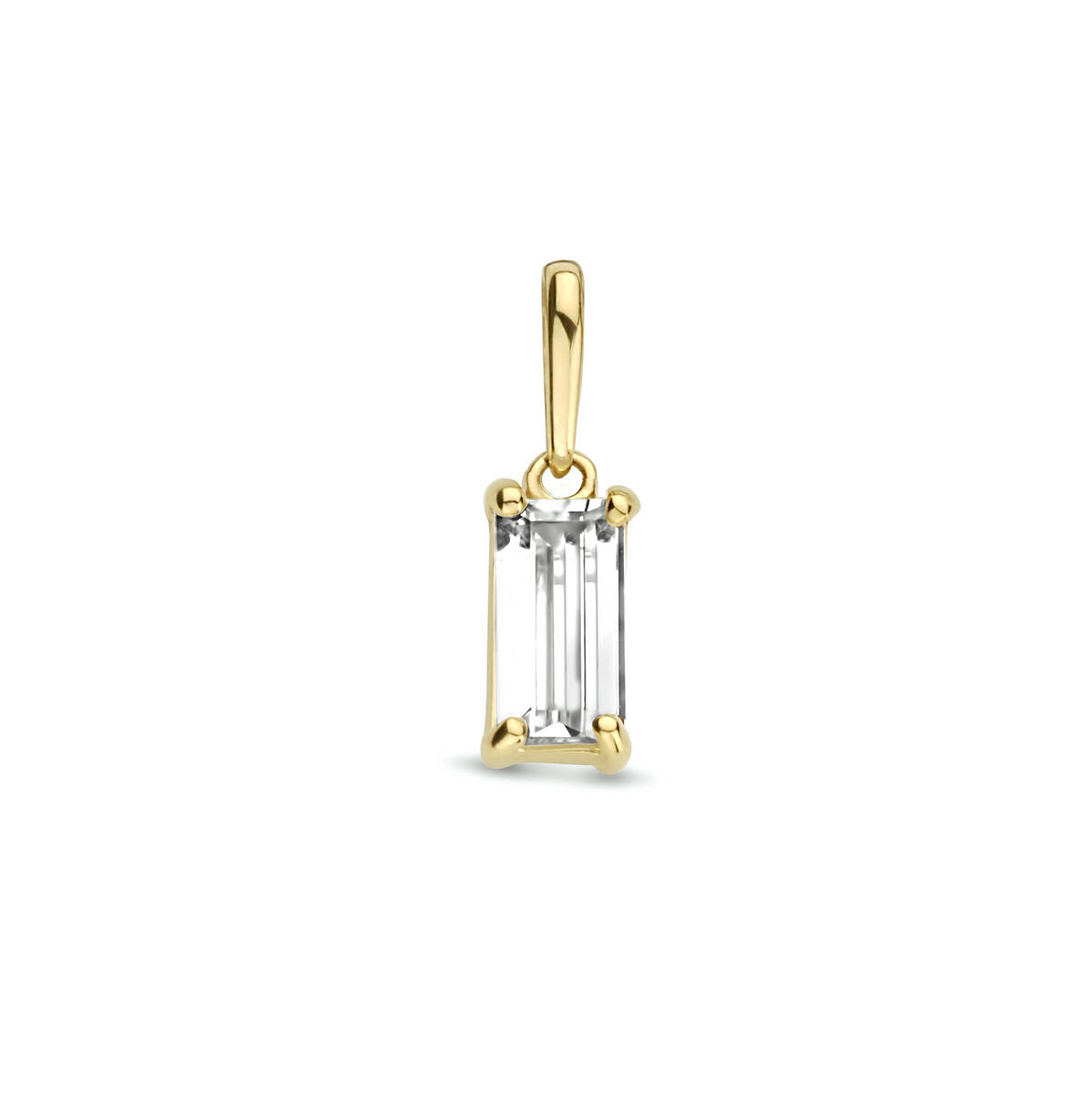 Hänger aus 14K Gelbgold mit rechteckigem Zirkonia-Edelstein