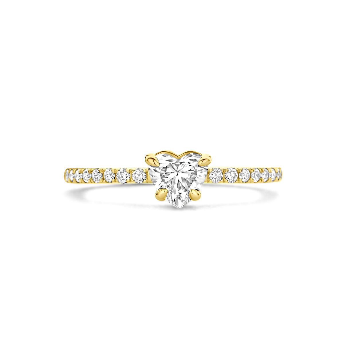 Ring laborgezüchteter Diamant 0,665ct H SI 14K Gelbgold