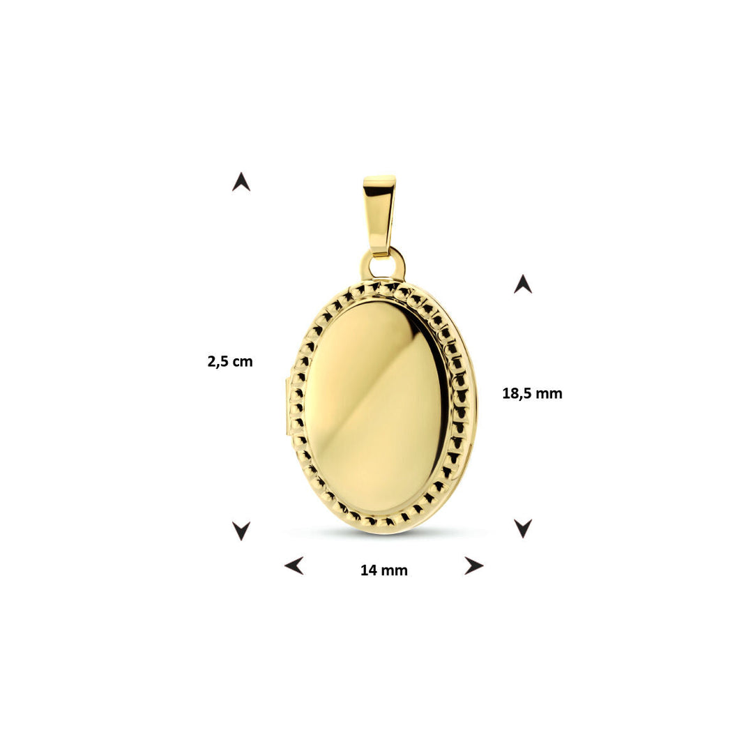 Medaillon ovale Kugeln 14K Gelbgold