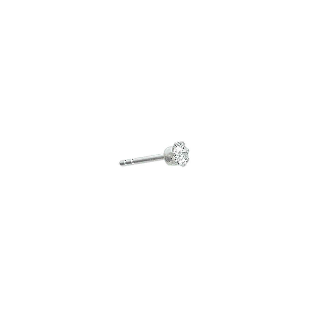 Ohrstecker aus rhodiniertem Silber mit Zirkonia in blumiger Form
