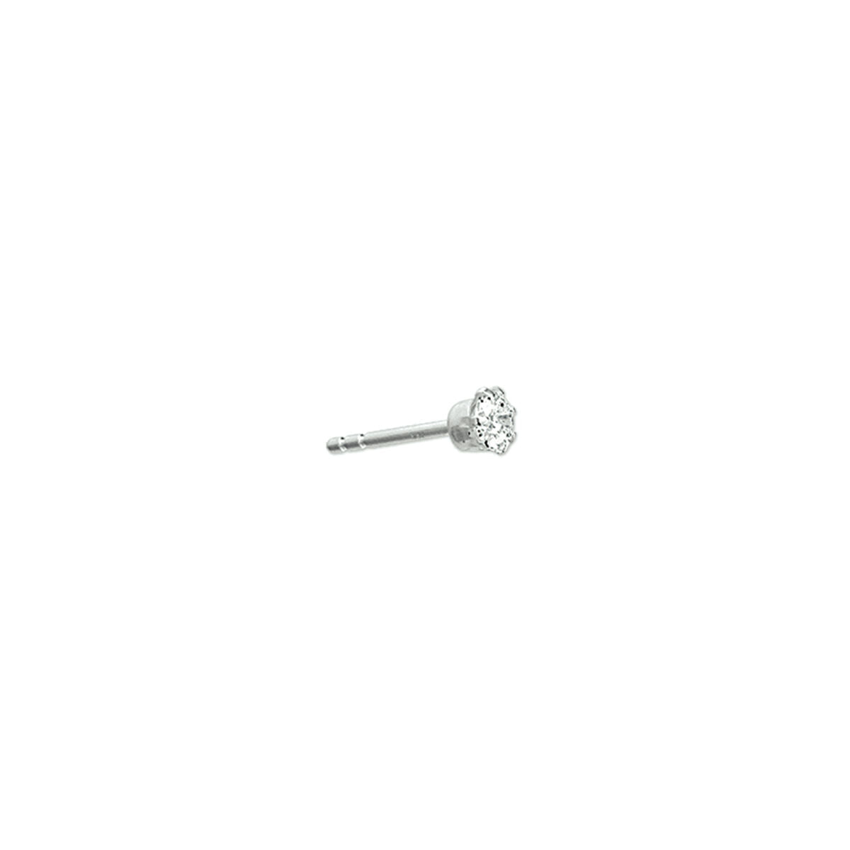Ohrstecker aus rhodiniertem Silber mit Zirkonia in blumiger Form