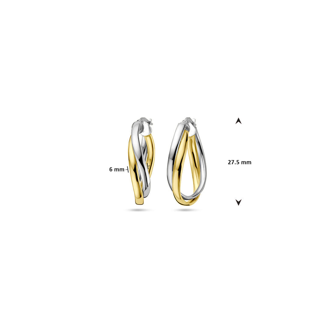 Ohrringe 1 Mikron Silber vergoldet (Gelb/Rhodium)