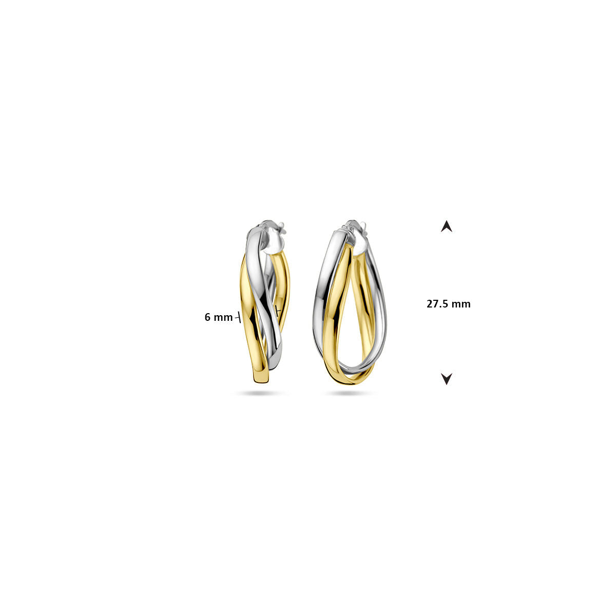 Ohrringe 1 Mikron Silber vergoldet (Gelb/Rhodium)