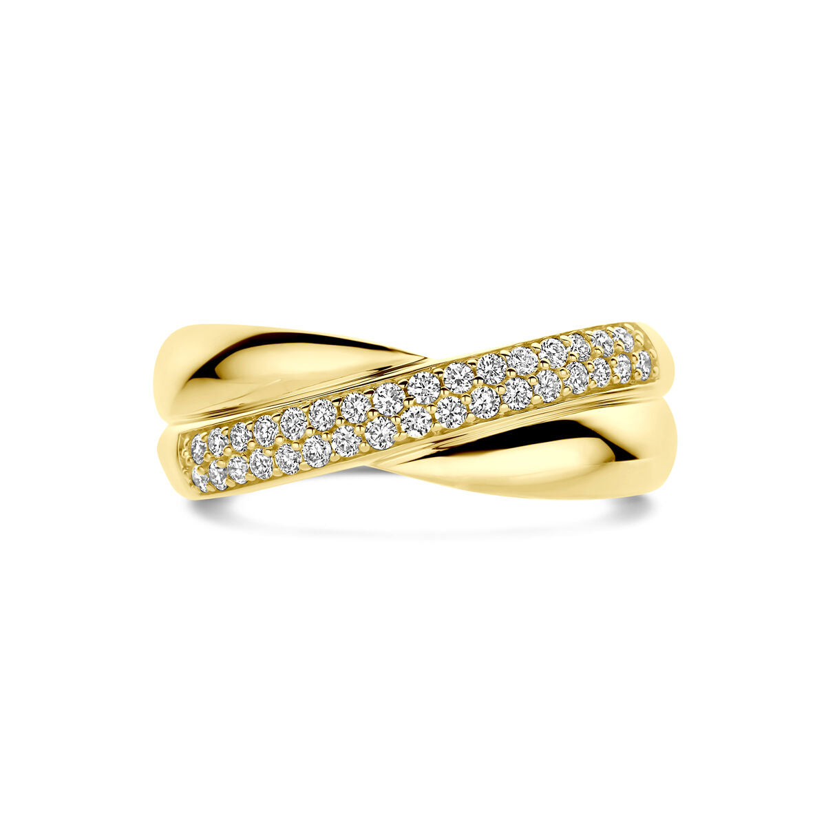 Damenring aus 14 Karat Gelbgold mit 0,30 Karat im Labor gezüchtetem Diamanten