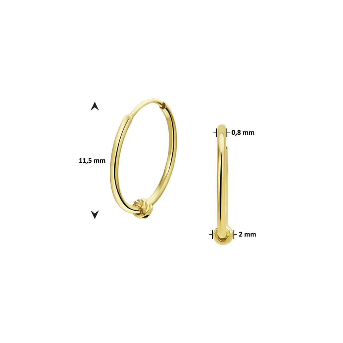 Ohrringe Kugel 14K Gelbgold