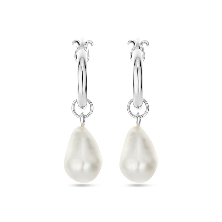 oorhangers barok parel 32 mm zilver gerhodineerd