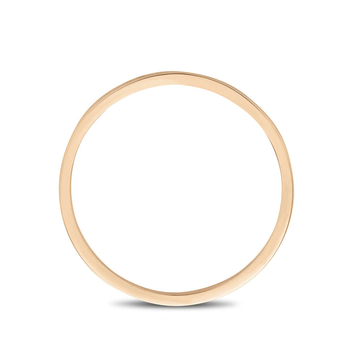 De ring 14K roségoud van de Van der Kooij Collectie is een eenvoudige, dunne damesring van 1,5 mm breed met een gladde, gepolijste afwerking en wordt getoond op een effen witte achtergrond.