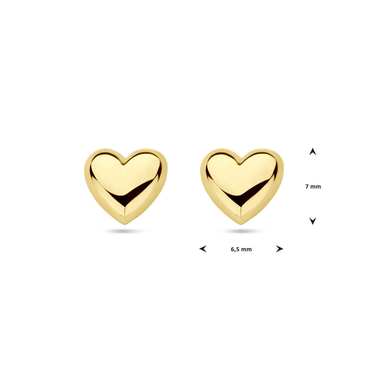 Ohrstecker Herz 14K Gelbgold