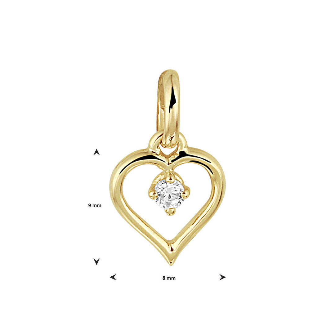 Anhänger Herz Zirkonia 14K Gelbgold