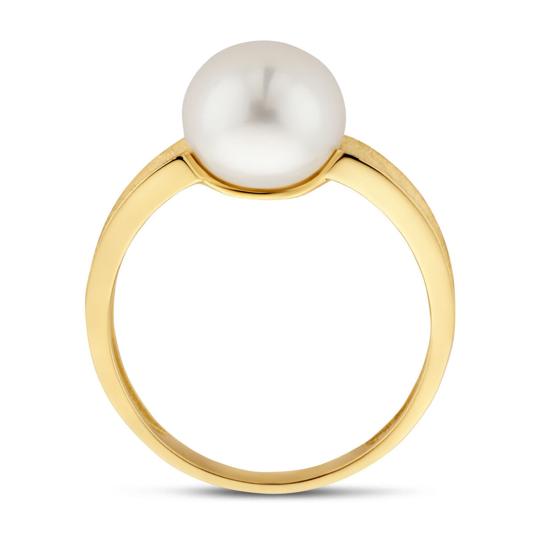 Ring Perle zerkratzt 14K Gelbgold
