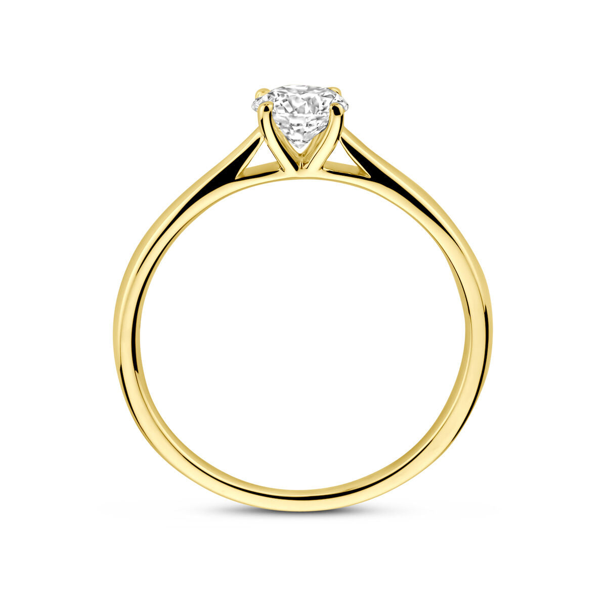 14K Gelbgold Damenring mit 0,50ct Labor-Diamant
