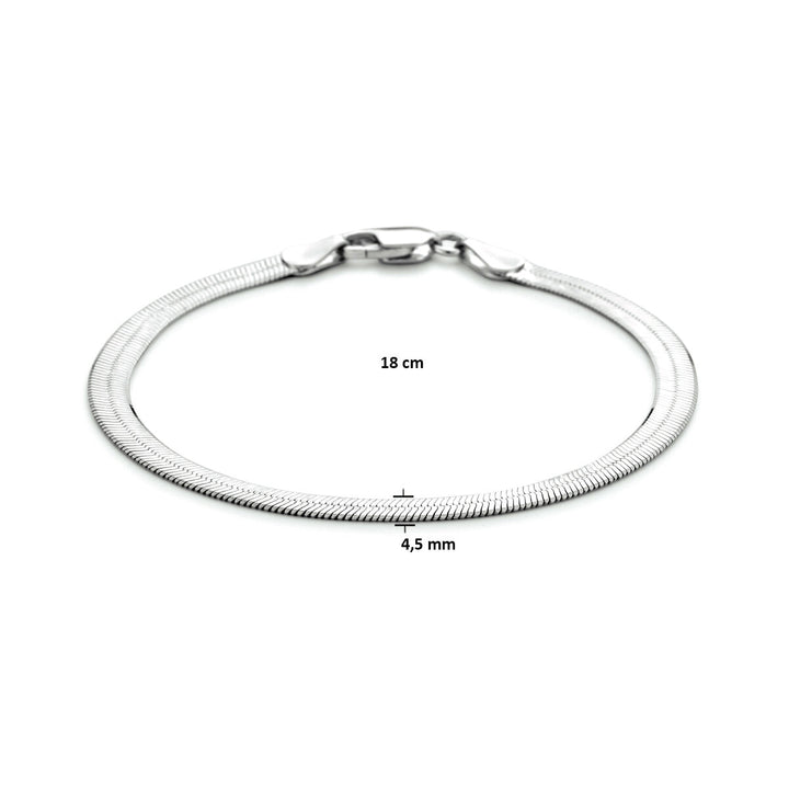 Armband flach 4,5 mm Silber rhodiniert