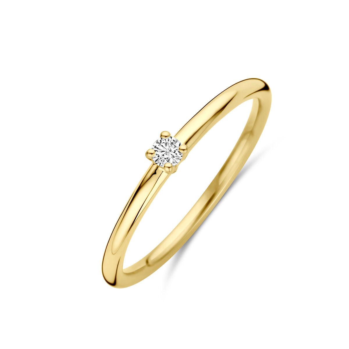 Ring aus 14K Gelbgold mit einem 0,05 ct Diamanten in der Fassung
