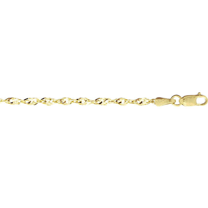 Armband aus 14K Gelbgold mit 2,3 mm dicken, gedrehten Gliedern und Karabinerverschluss