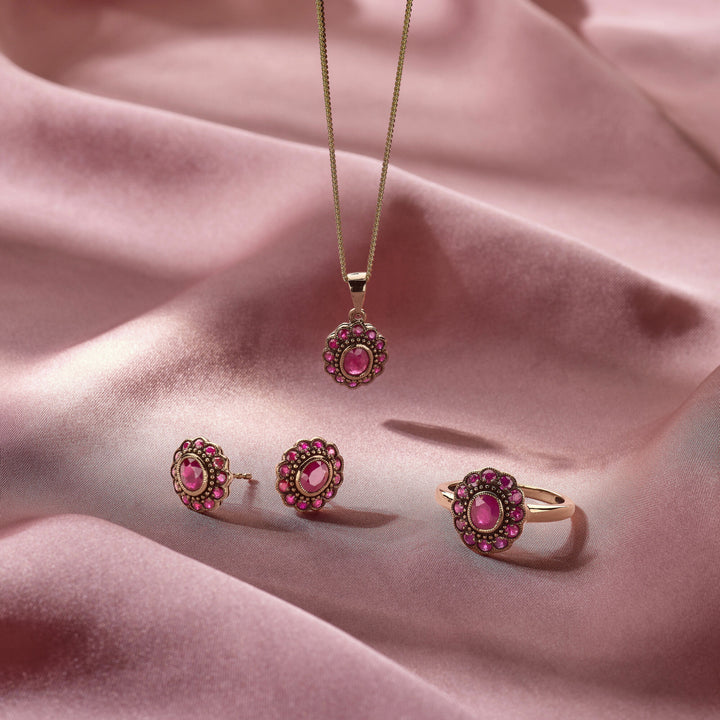 Ohrstecker Rubin 14K Gelbgold