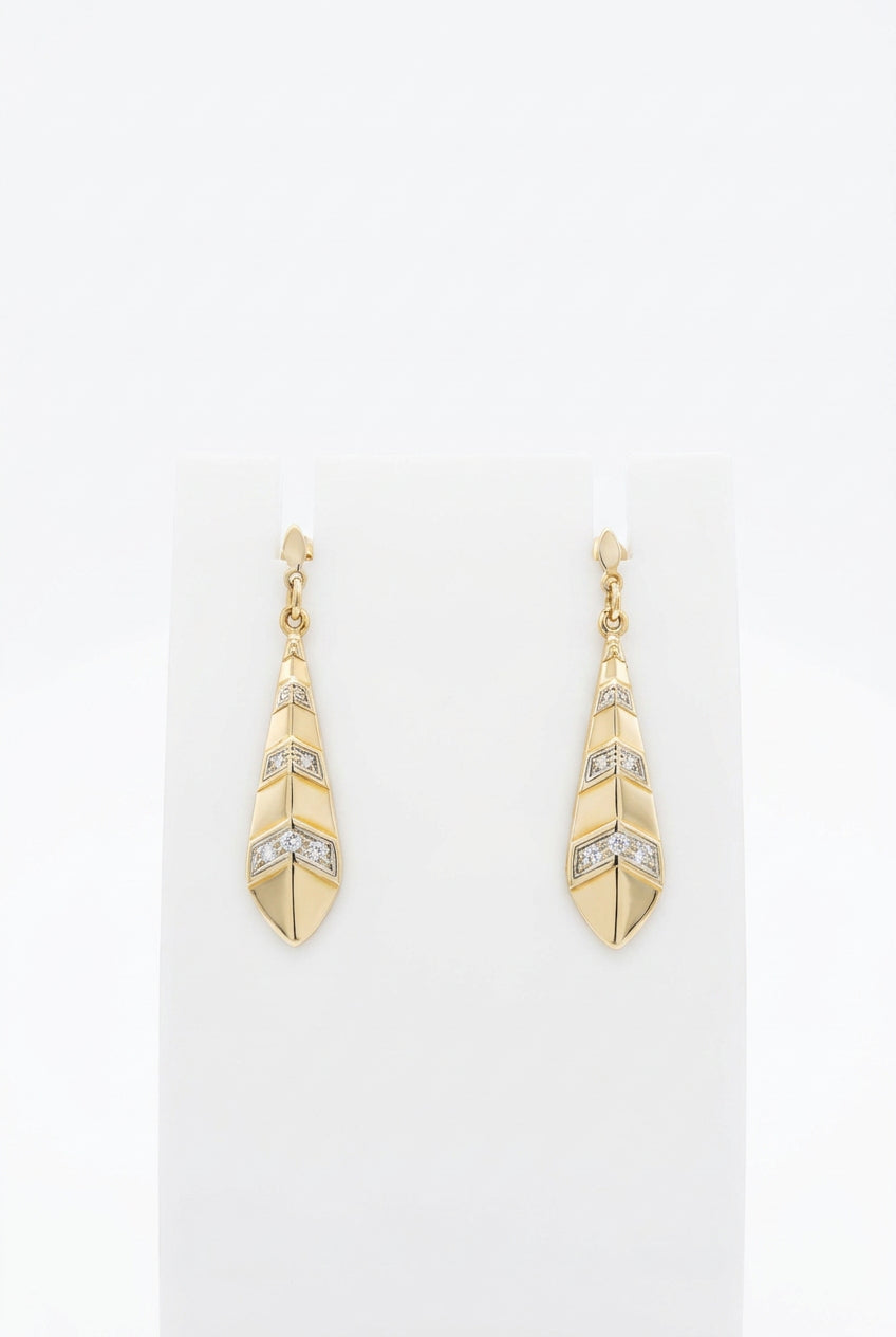 Vintage Goldohrringe 14K Ohrringe Welle 5.2gr