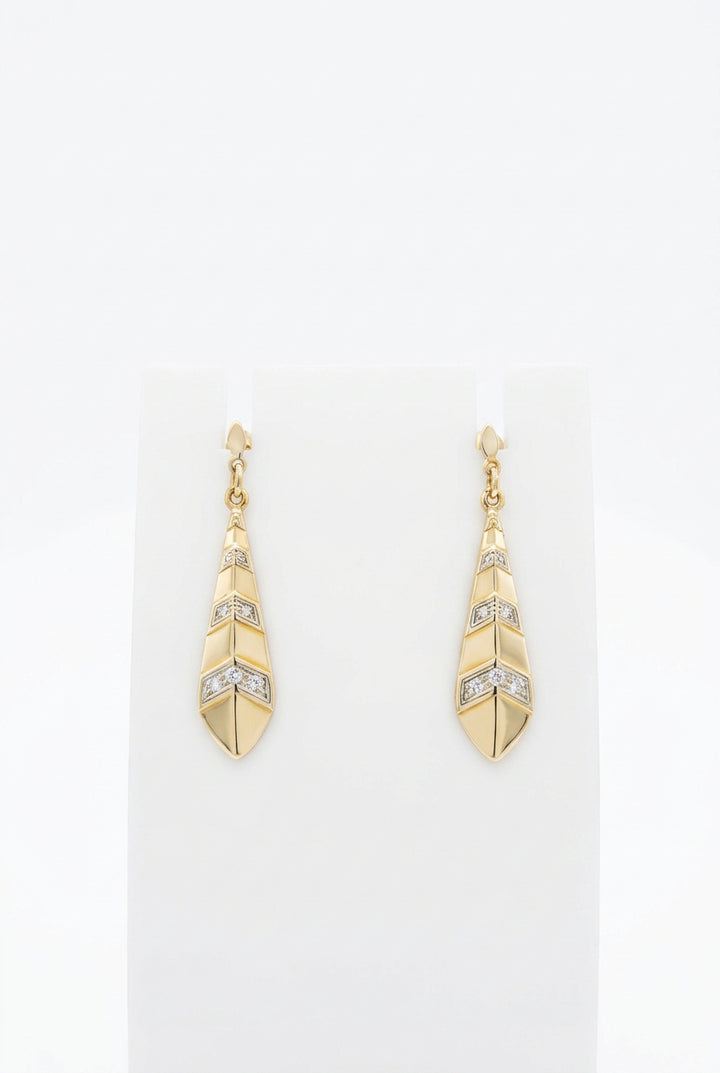 Vintage Goldohrringe 14K Ohrringe Welle 5.2gr